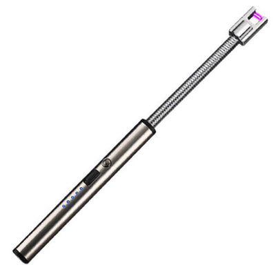 Briquet Electrique Flexible USB Batterie Rechargeable Argent