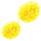 Couvercles Extensibles en Silicone Jaune 2 packs - Tendances-cuisine.fr