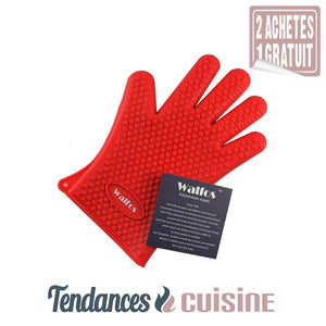 Gants Anti chaleur rouge en vente sur Tendances-cuisine.fr