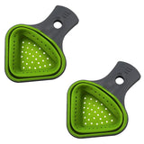 Lot 2 Mini passoires en silicone repliable vert Tendances-cuisine.fr