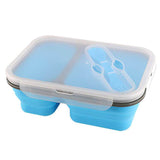 Lunch Box Compactable Pliante 2 Compartiments Bleu Tendances-cuisine.fr