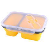 Lunch Box Compactable Pliante 2 Compartiments Jaune Tendances-cuisine.fr