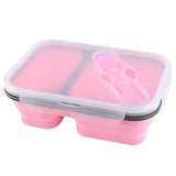 Lunch Box Compactable Pliante 2 Compartiments Rose Tendances-cuisine.fr