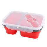 Lunch Box Compactable Pliante 2 Compartiments Rouge Tendances-cuisine.fr