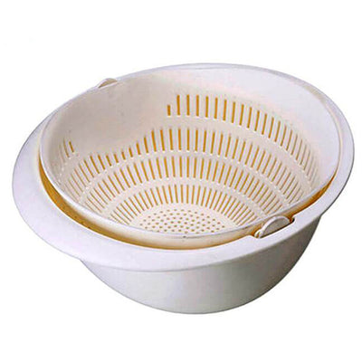 Panier Égouttoir 2 en 1 Blanc - Tendances-cuisine.fr