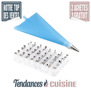 Poche à douille silicone 50 Embouts décoratifs - Tendances-cuisine.fr