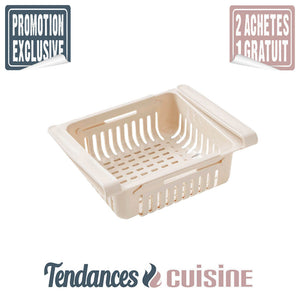 Rack Organisateur de Frigo Abricot Extensible Réglable Tendances-cuisine.fr