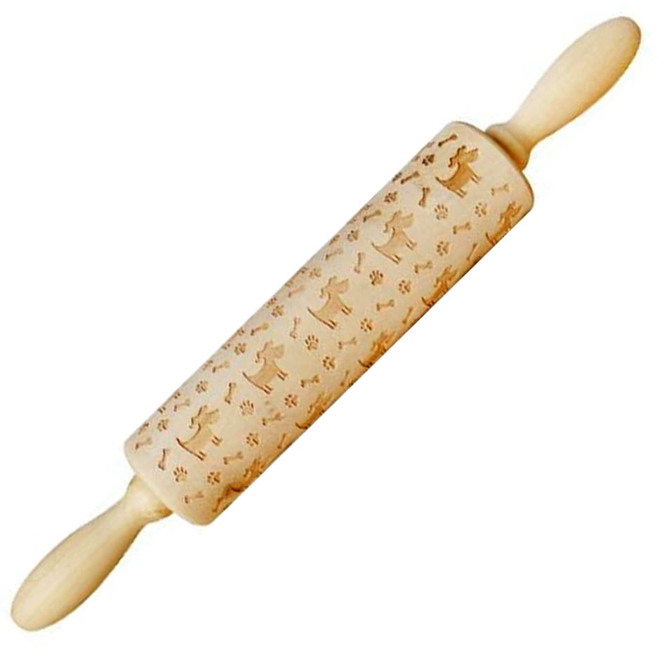 Rouleau à Pâtisserie Embosseur En Bois - 35cm, Motifs 3D, Pour Biscuits Relief, DIY Cookies Gâteaux