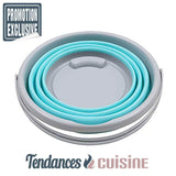 Seau de nettoyage de cuisine rétractable compactable bleu pliable Tendances-cuisine.fr