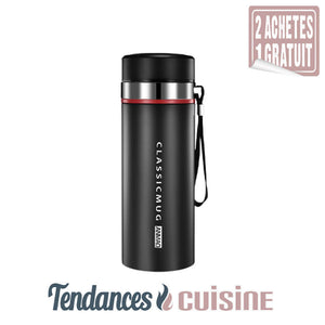 Thermos Premium Acier Inoxydable Double Paroi Noir 1000-800-600 ML