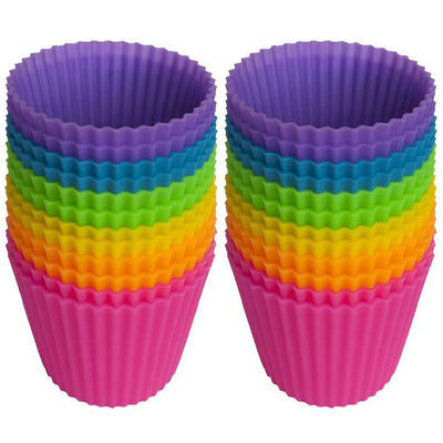 20 Moules à Cupcakes et Muffins en Silicone Multi couleurs - Tendances-cuisine.fr