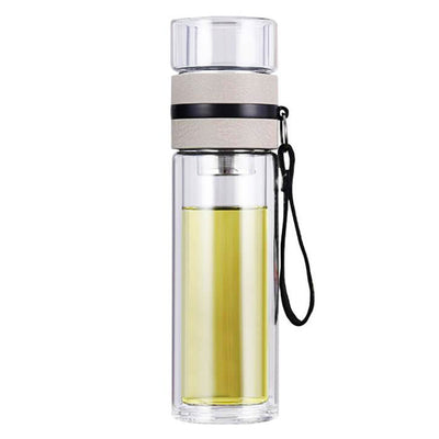 Bouteille Infuseur de Thé Portable Double Paroi 2 Blanc - Tendances-cuisine.fr
