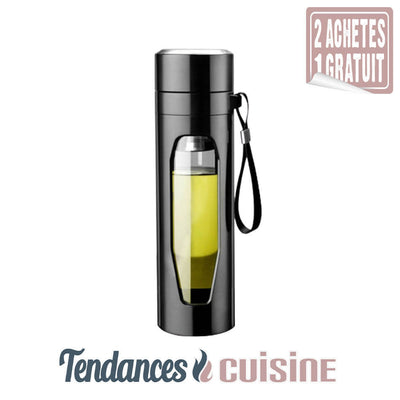 Bouteille Infuseur de Thé Portable Design 580 ML Noir