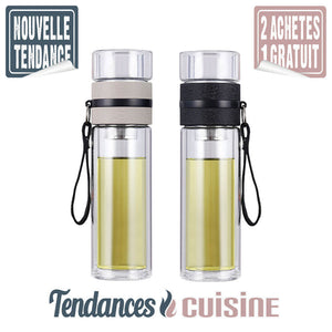 Bouteille Infuseur de Thé Portable Double Paroi 2 couleurs - Tendances-cuisine.fr