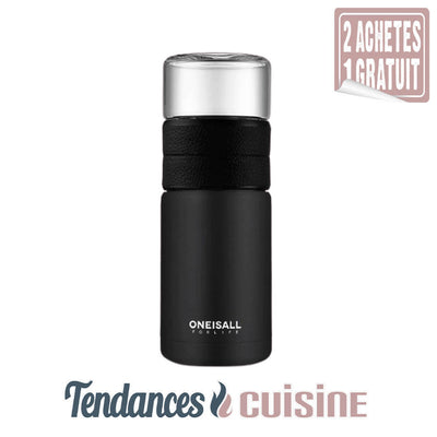 Bouteille Infuseur de Thé Portable Inox 580 ML Noir