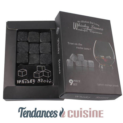 Coffret 9 Pierres Whisky Pierres Naturels Noir-Tendances-cuisine.fr