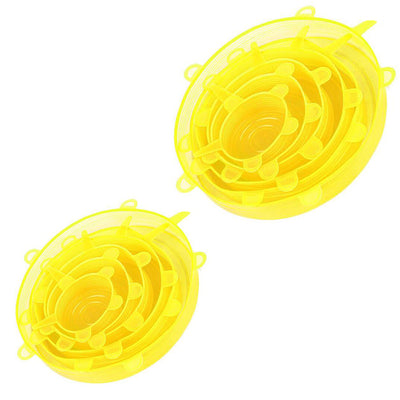 Couvercles Extensibles en Silicone Jaune 2 packs - Tendances-cuisine.fr