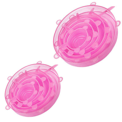 Couvercles Extensibles en Silicone rose 2 packs - Tendances-cuisine.fr