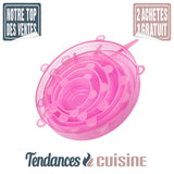 Couvercles Extensibles en Silicone rose pas cher sur Tendances-cuisine.fr