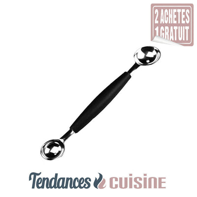 Cuillère double têtes INOX Bille de Melon Pastèque Glace en vente sur Tendances-cuisine.fr