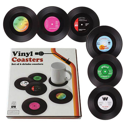 Dessous de Verre Disque Vinyle Rétro Pack 6 - Tendances-cuisine.fr