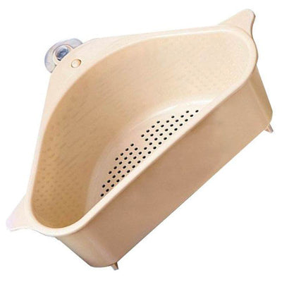 Égouttoir d’Évier Triangulaire Multifonction Beige - Tendances-cuisine.fr