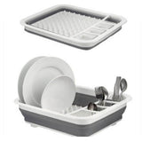 Égouttoir à Vaisselle Pliable Compactable Blanc Gris vendu sur Tendances-cuisine.fr