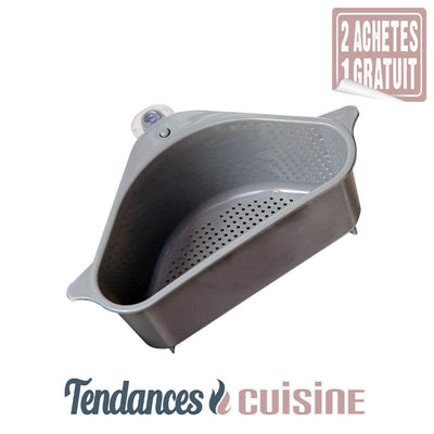 Égouttoir d’Évier Triangulaire Multifonction Gris - Tendances-cuisine.fr