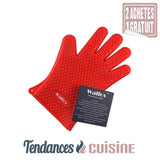 Gants Anti chaleur rouge en vente sur Tendances-cuisine.fr