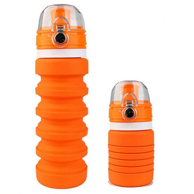 Gourde de Sport Pliable Compactable Orange 500 ML - Tendances-cuisine.fr
