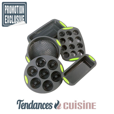 Lot de 5 moules en silicone de cuisson multiformes 5 pièces en vente sur tendances-cuisine.fr