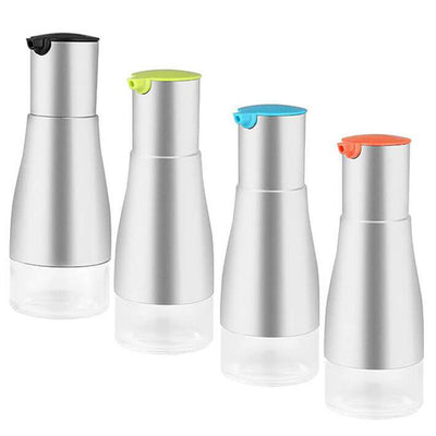 Lots de  4  Pots Verseur Inox & Verre - Noir - Orange - Vert - Bleu en vente sur Tendances-cuisine.fr