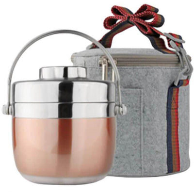 Lunch Box Bento Isotherme Premium Or Inox 1.5 L + Housse de Transport