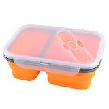 Lunch Box Compactable Pliante 2 Compartiments Orange Tendances-cuisine.fr