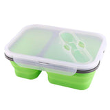 Lunch Box Compactable Pliante 2 Compartiments Vert Tendances-cuisine.fr
