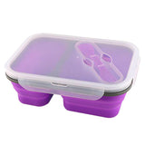 Lunch Box Compactable Pliante 2 Compartiments Violet Tendances-cuisine.fr