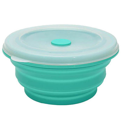Lunch Box Compactable Pliante Ronde 1000 ML Verte Tendances-cuisine.fr