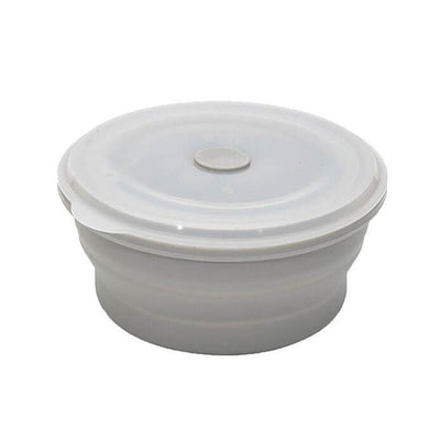 Lunch Box Compactable Pliante Ronde 400 ML Grise Tendances-cuisine.fr