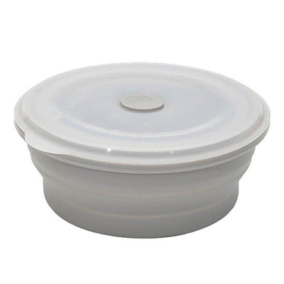 Lunch Box Compactable Pliante Ronde 700 ML Grise Tendances-cuisine.fr