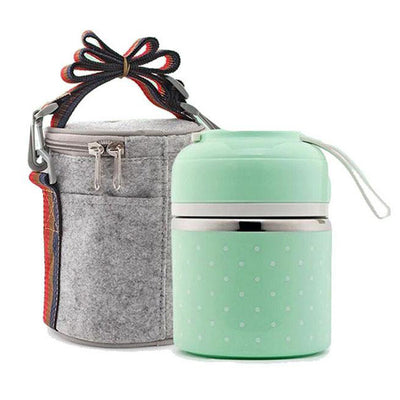 Lunch Box Japonaise Bento 2 compartiments Vert Tendances-cuisine.fr