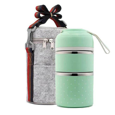 Lunch Box Japonaise Bento 3 compartiments Vert Tendances-cuisine.fr