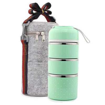 Lunch Box Japonaise Bento 4 compartiments Vert Tendances-cuisine.fr