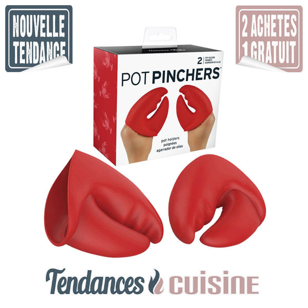 Maniques Pinces de Crabe en Silicone Anti-chaleur Lot de 2 - Tendances-cuisine.fr