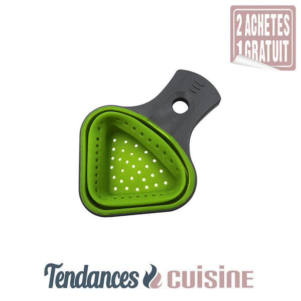 Mini passoire en silicone repliable vert Tendances-cuisine.fr