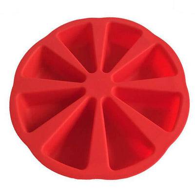 Moule Silicone Rond Multi Parts 8 Tranches Rouge - Tendances-cuisine.fr