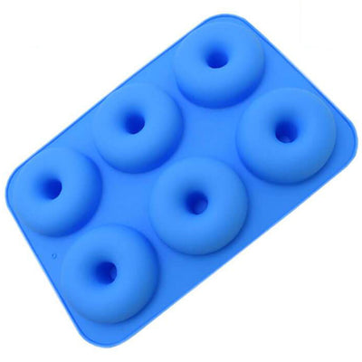 Moule à Donuts et Beignets en Silicone 6 Trous Bleu - Tendances-cuisine.fr