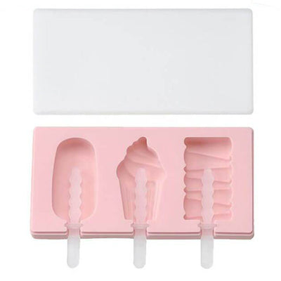 Moule à glaces créatives silicones 3 cônes rose en vente sur Tendances-cuisine.fr