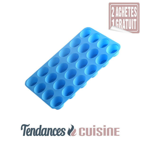 Moule Mini Muffins Cake en silicone 24 Trous Bleu - Tendances-cuisine.fr