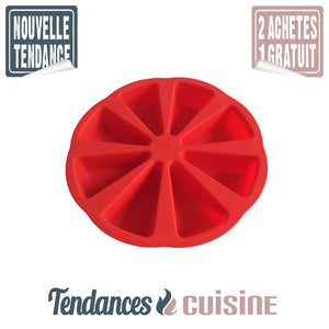 Moule Silicone Rond Multi Parts 8 Tranches Rouge - Tendances-cuisine.fr