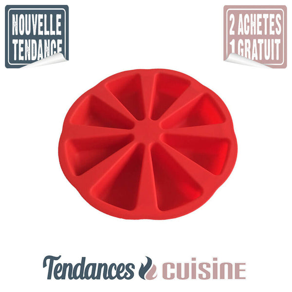 Moule Silicone Rond Multi Parts 8 Tranches Rouge - Tendances-cuisine.fr